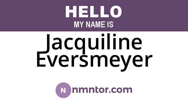 Jacquiline Eversmeyer