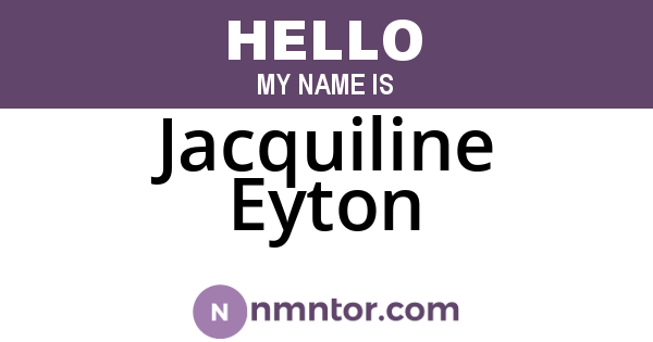 Jacquiline Eyton
