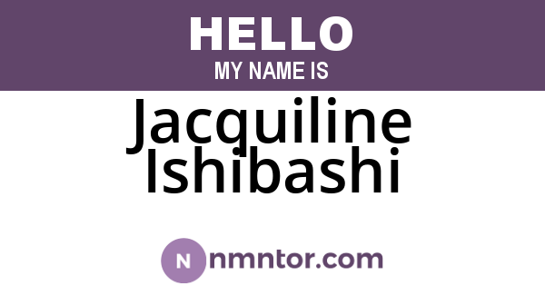 Jacquiline Ishibashi
