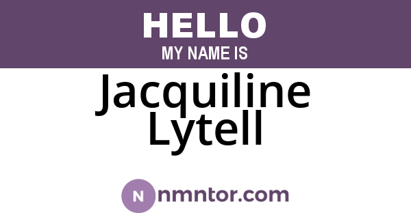 Jacquiline Lytell