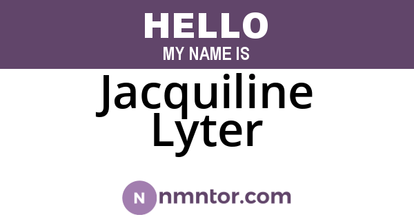 Jacquiline Lyter