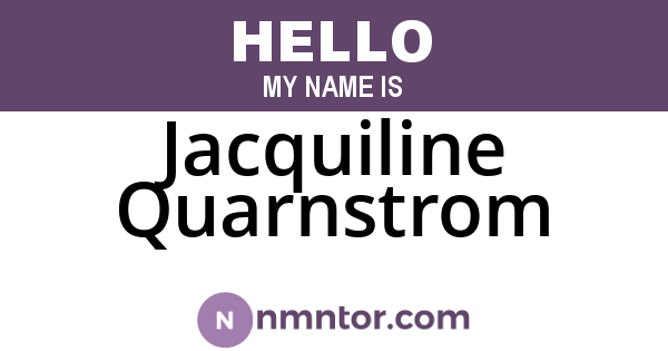 Jacquiline Quarnstrom