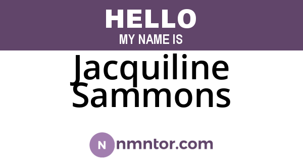 Jacquiline Sammons