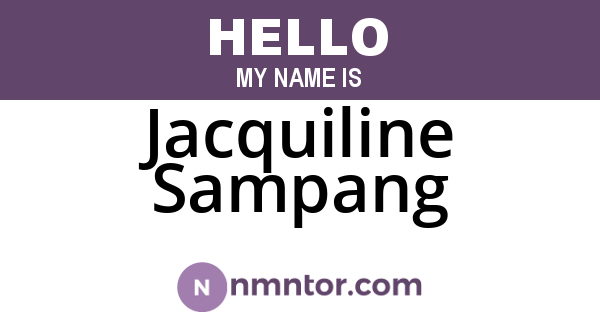 Jacquiline Sampang