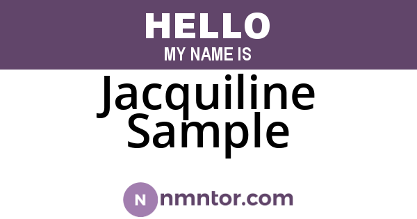 Jacquiline Sample