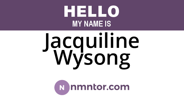 Jacquiline Wysong