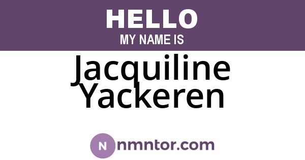 Jacquiline Yackeren