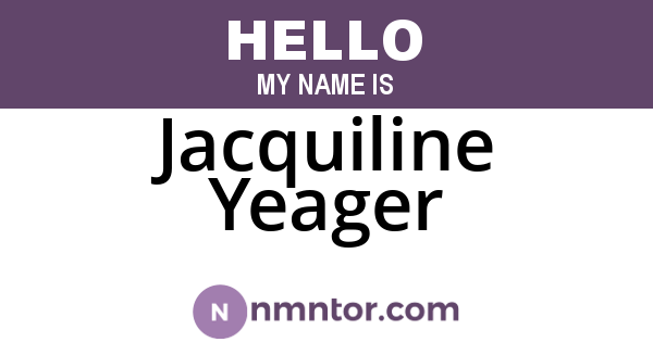 Jacquiline Yeager