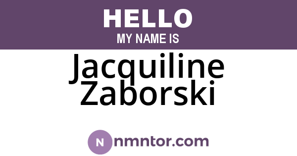 Jacquiline Zaborski