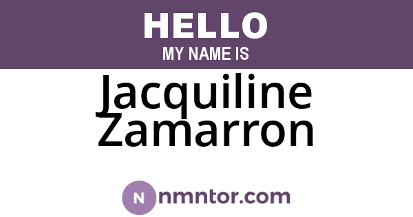 Jacquiline Zamarron
