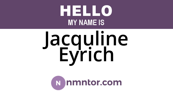 Jacquline Eyrich