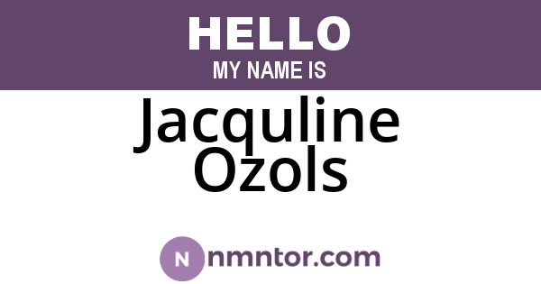 Jacquline Ozols