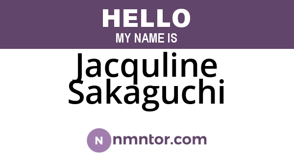 Jacquline Sakaguchi