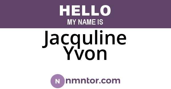 Jacquline Yvon