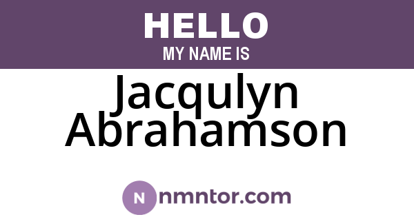 Jacqulyn Abrahamson