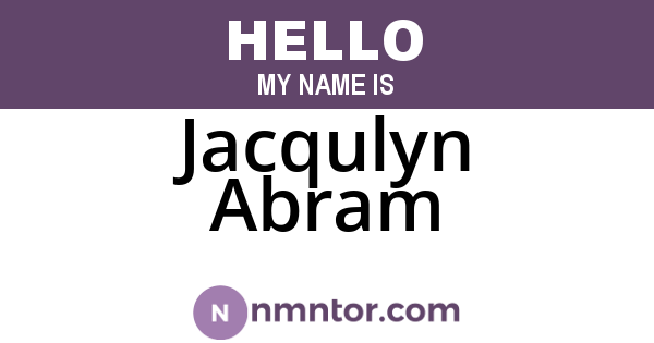 Jacqulyn Abram