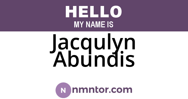 Jacqulyn Abundis