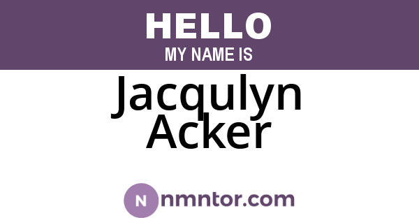 Jacqulyn Acker