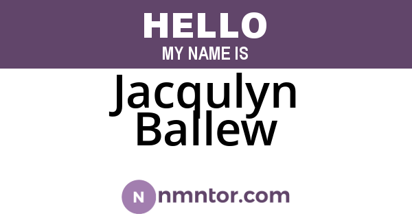 Jacqulyn Ballew