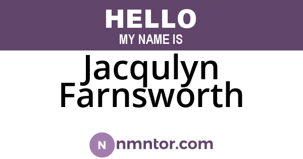 Jacqulyn Farnsworth