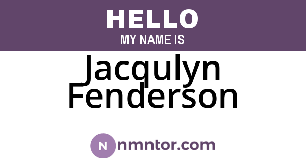 Jacqulyn Fenderson