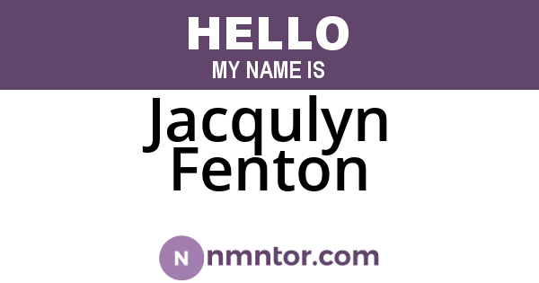 Jacqulyn Fenton
