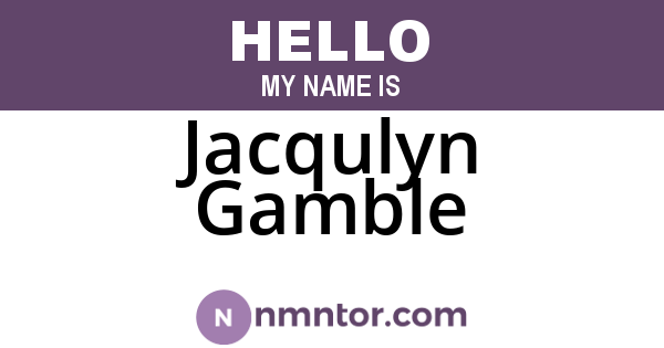 Jacqulyn Gamble