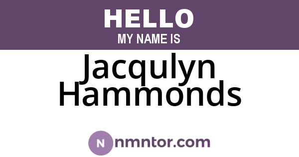 Jacqulyn Hammonds