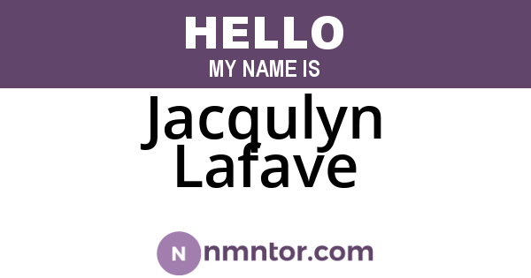 Jacqulyn Lafave