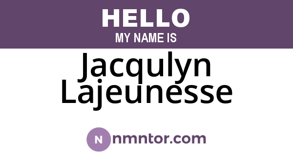 Jacqulyn Lajeunesse