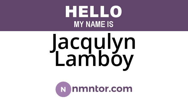 Jacqulyn Lamboy