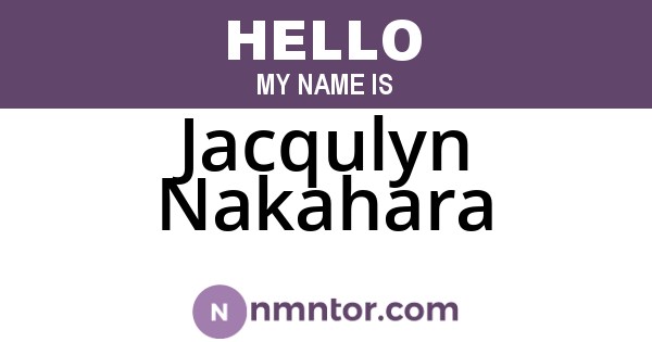 Jacqulyn Nakahara