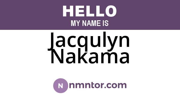Jacqulyn Nakama