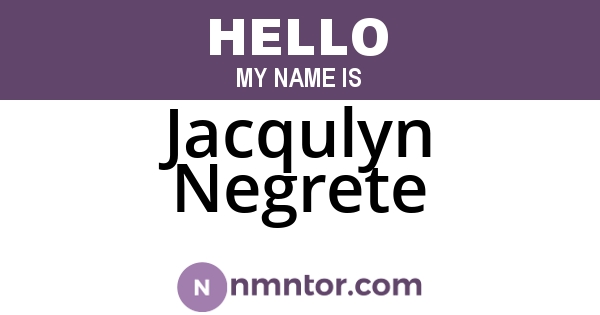 Jacqulyn Negrete