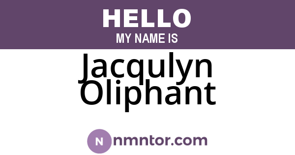 Jacqulyn Oliphant