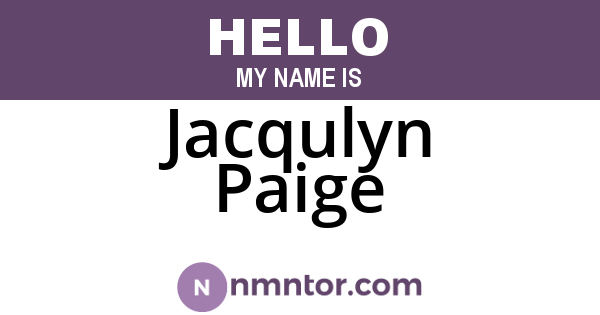 Jacqulyn Paige