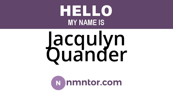 Jacqulyn Quander