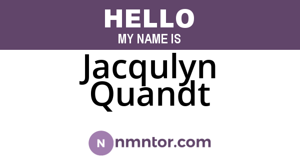 Jacqulyn Quandt
