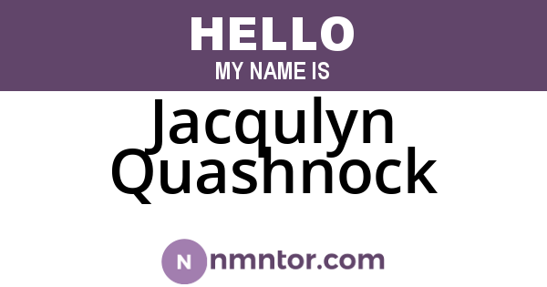 Jacqulyn Quashnock