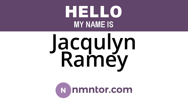 Jacqulyn Ramey