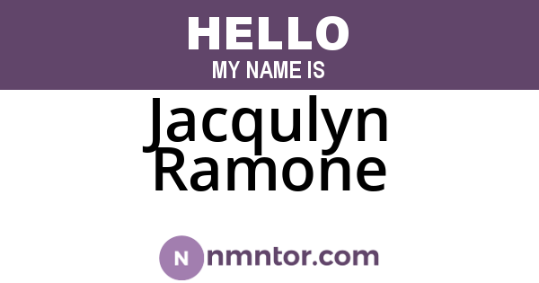 Jacqulyn Ramone