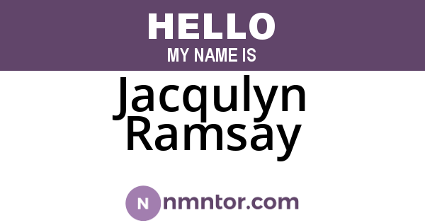 Jacqulyn Ramsay