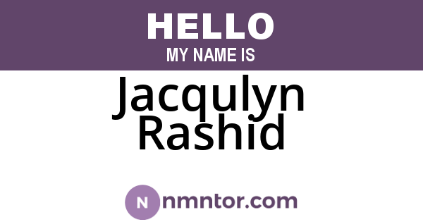 Jacqulyn Rashid