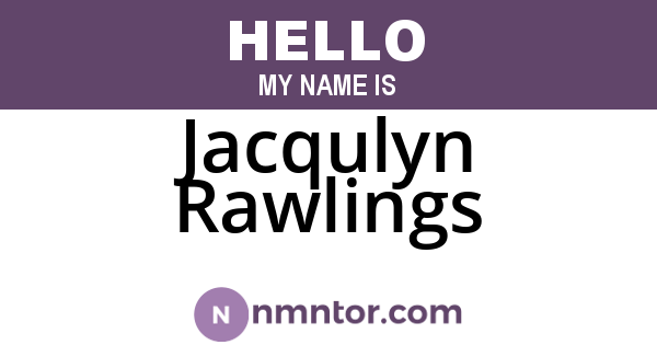 Jacqulyn Rawlings