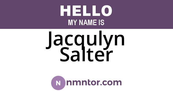 Jacqulyn Salter