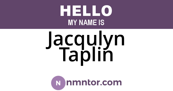 Jacqulyn Taplin