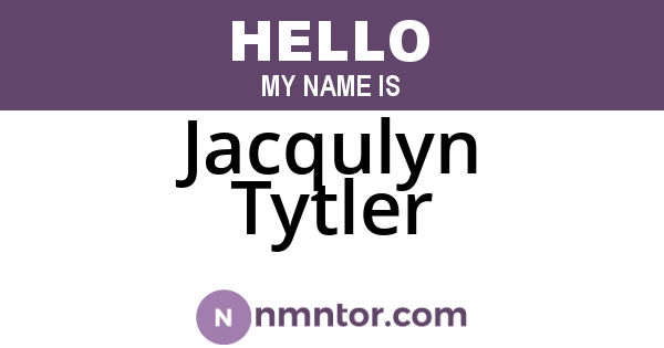 Jacqulyn Tytler