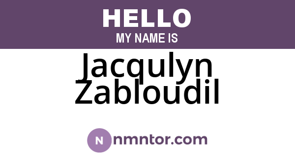 Jacqulyn Zabloudil