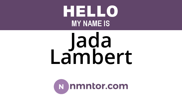 Jada Lambert