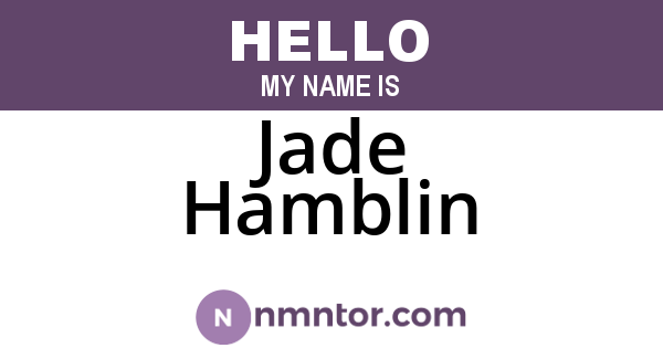 Jade Hamblin